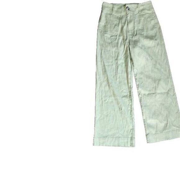 Anthropologie Maeve Colette Linen Wide-Leg Pants Sz 26 Lime GreenNWTS - Picture 4 of 6